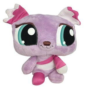Littlest Pet Shop Plush Wackiest Dog Purple Pink Stuffed Animal Hasbro Big Eyes